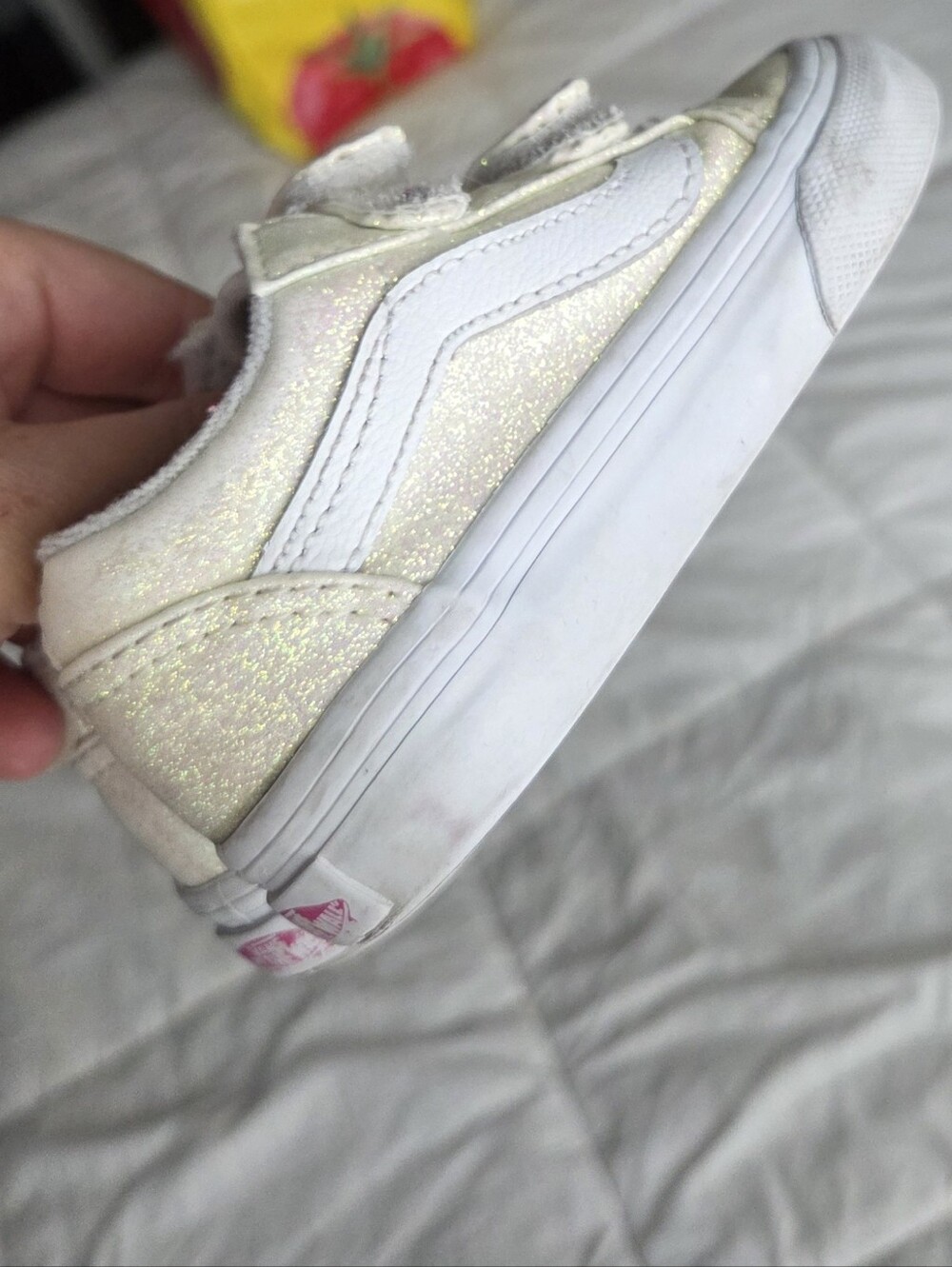 Vans Kids Glitter Gold Velcro Sneakers - Toddler Size 5